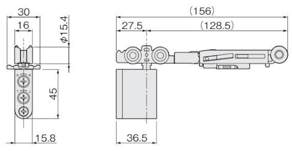 AFD-2950-K-BR2 ブレーキ付き上部吊り車 寸法図