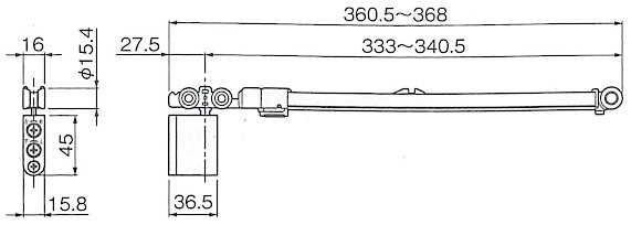 FC-2950-K-H ソフトクローズ上部吊り車 寸法図