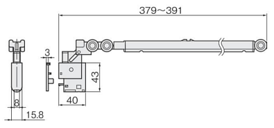 アトム FC-970 ソフトクローズ上部ガイド カバー付き【DG色】