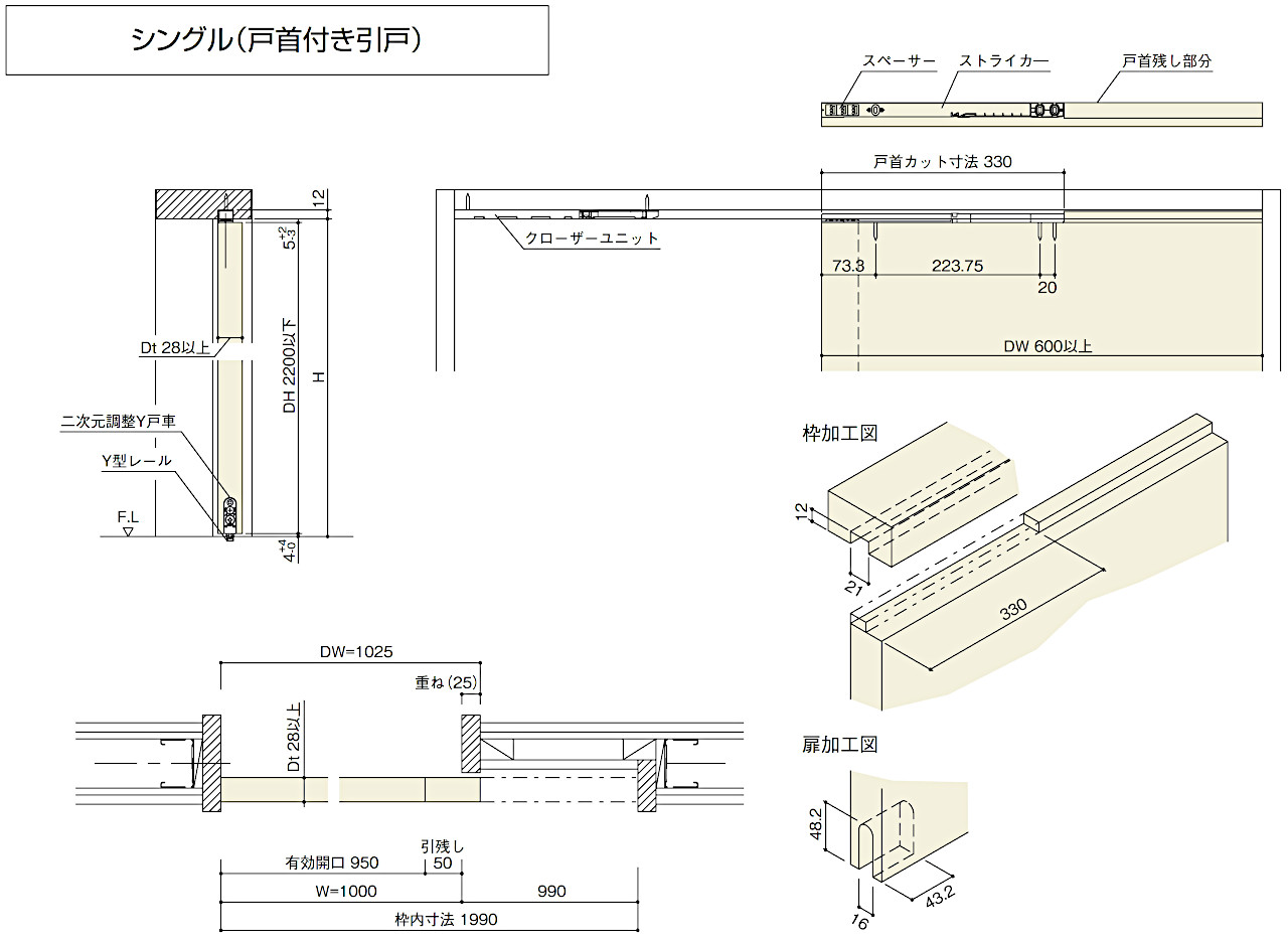 ベストNo.790HW引戸クローザー部品セット部品構成