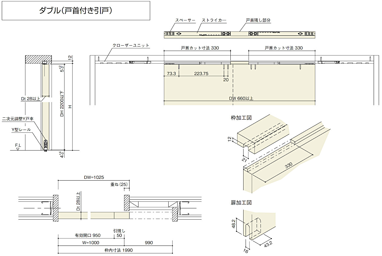 ベストNo.790HW引戸クローザー部品セット部品構成