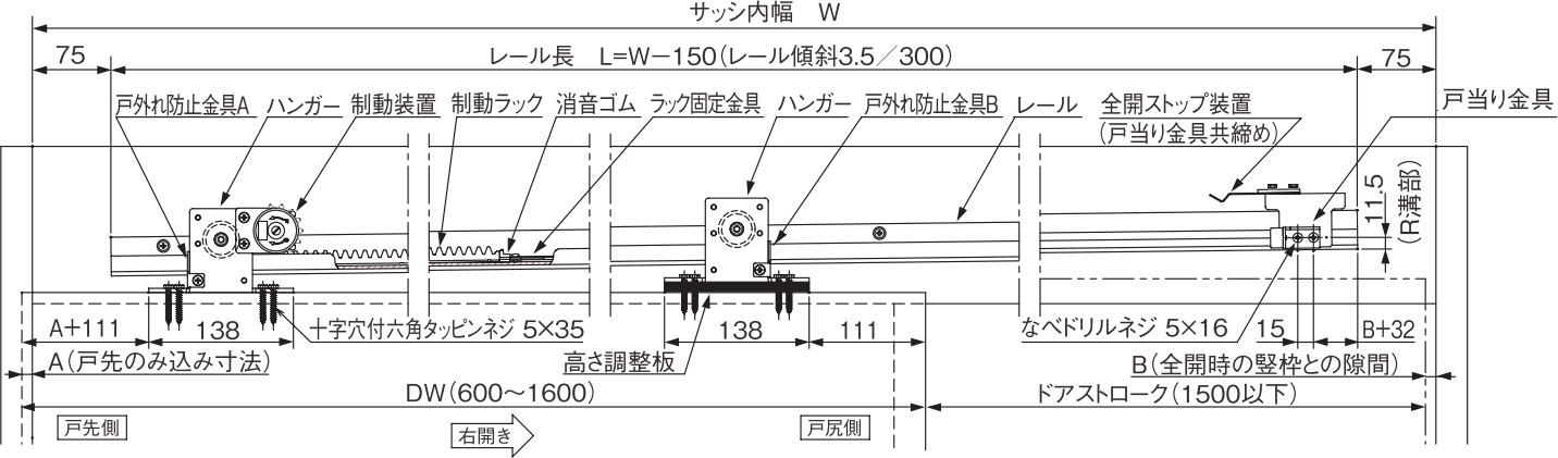 ACE/杉田エース AD-CW30V エースクローザー 傾斜式 ガイドレール付