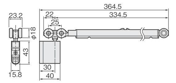 FC-228-K ソフトクローズ上部吊り車 寸法図