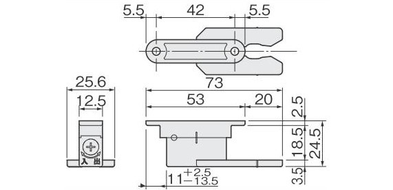 FG-150C 下部ガイドキャッチ 寸法図