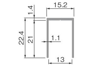 FG-230 下溝用ガイドレール 寸法図