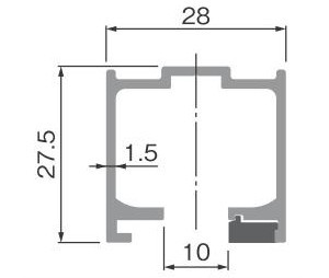 HR-158 上部レール 寸法図