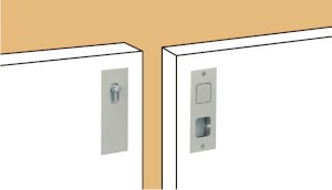 両面プッシュ錠 取付図