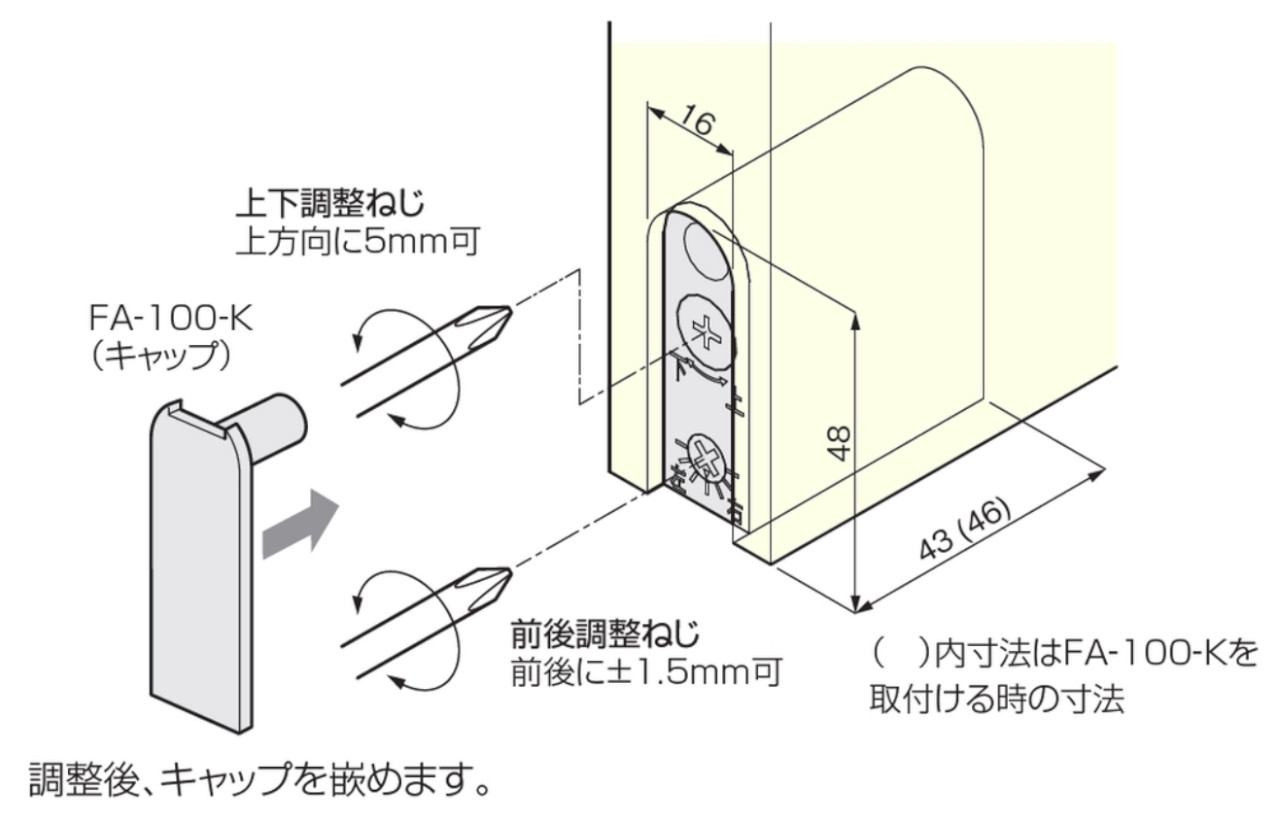 FA-1100 調整戸車 戸の加工方法