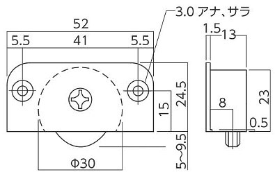 NSDパーツ 30VSローラー 寸法図