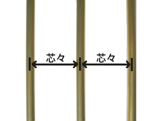 オールステンレス甲丸プラントレール足付 3連 芯々