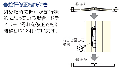 アトム折戸用丁番 蛇行修正