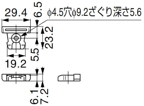 AL127-CH キャッチ 寸法図