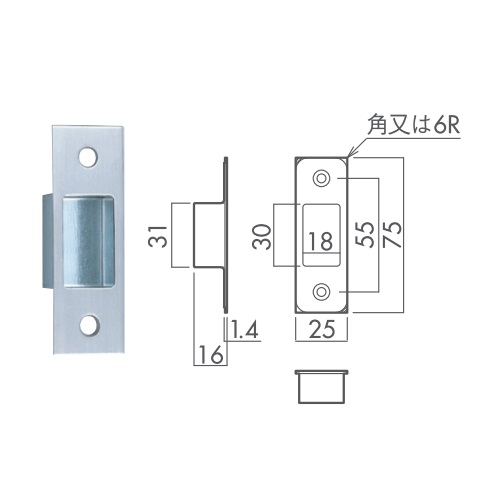 S4 サムターン表示錠 寸法図