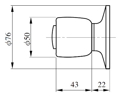 U9HMD-2 ノブ形状 外形図・切欠図