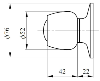 U9HMW-2 ノブ形状 外形図・切欠図