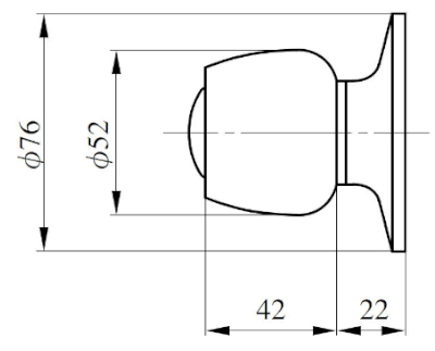 U9HMW-1 ノブ形状 外形図・切欠図