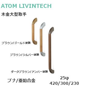 アトムリビンテック/ATOM 木金大型取手φ25 両面用 大型取手 対応戸厚：20～40mm