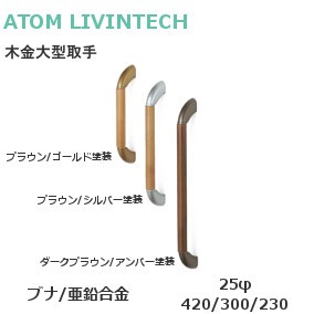 ATOM/アトムリビンテック 木金大型取手φ25 両面用 大型取手 対応戸厚：20～40mm