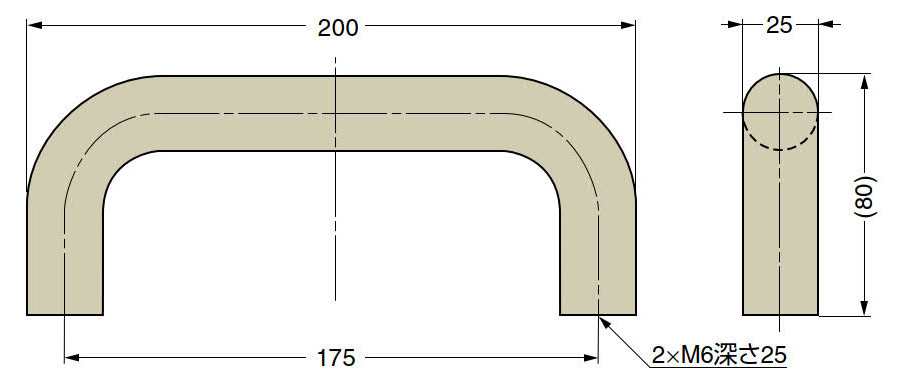 SGH-200 ソフトグリップハンドル 寸法図