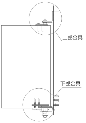 MK S-965ステンレスリターンヒンジ 取付図