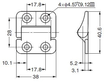 ステンレス鋼(SUS316)製トルクヒンジ PHCS型