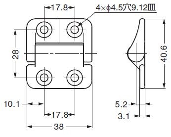 ステンレス鋼（SUS316）製トルクヒンジ PHCS型