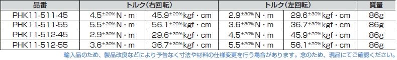 トルクヒンジ PHK11