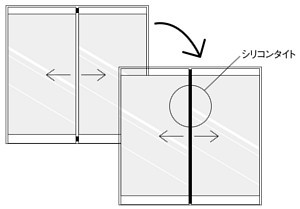 シリコンタイトNo808 引戸の召し合わせの隙間に