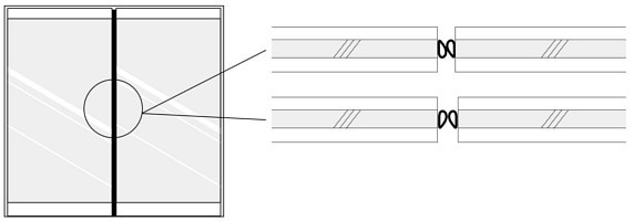 東京萬株式会社 シリコンタイトNo808 両面テープ付 自動ドアへの使用例