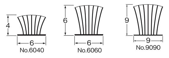 すき間モヘアシール #2500パック入 2.5m（サイズ：6mm×4mm/6mm×6mm/9mm×9mm）【グレー/ブラウン/ゴールド】