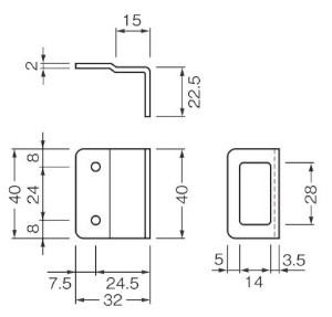 No.626L-15 ストライク L-15型 寸法図