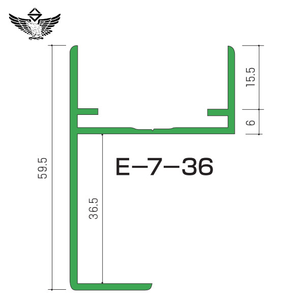 イーグル/浜国 E-7-36 トイレブース（アルミ）コーナーエッジ 36mm用
