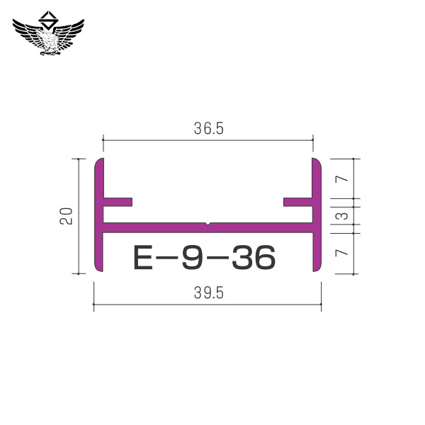イーグル/浜国 E-9-36 トイレブース（アルミ）ジョイントエッジ 36mm用