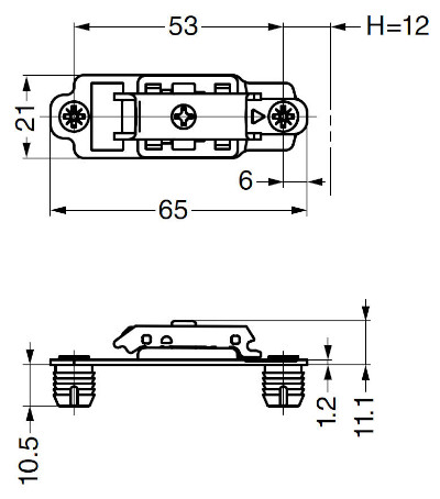 360-P3W-53T マウンティングプレート ストレートタイプ 寸法図