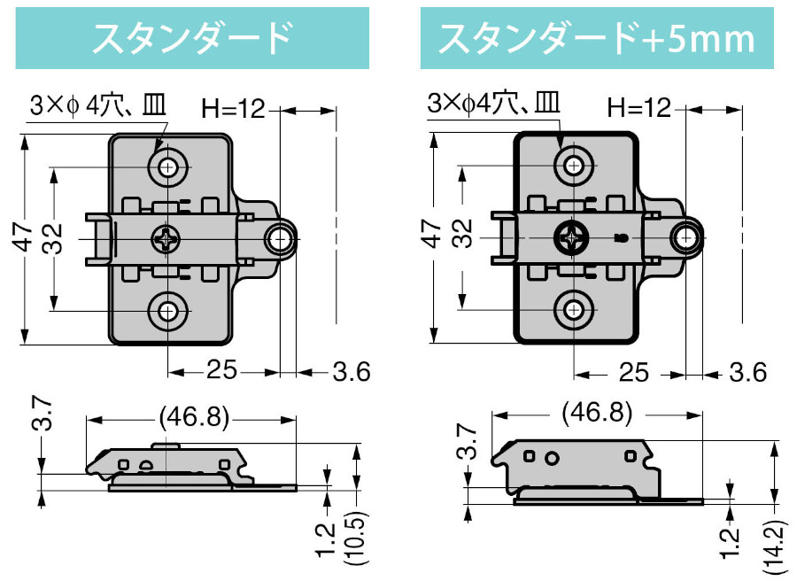 爆買い！ 360-P4W-30T lamp スライド丁番用座金