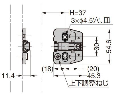 150-P4W-30TH マウンティングプレート システム30 スタンダード+2mm