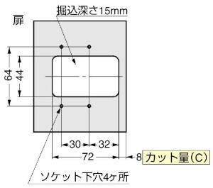 J160 重量用高角度開きワンタッチスライド丁番 ダンパー内蔵タイプ 扉加工 木製扉用