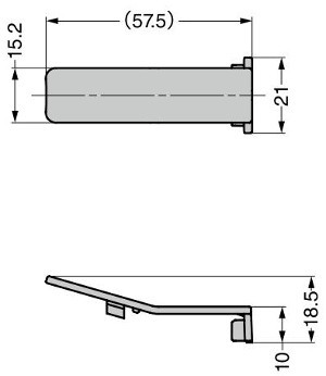 J95SC-16型 重量用ワンタッチスライド丁番 J95 16mmかぶせ用 寸法図