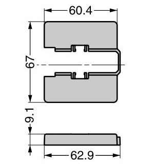 GH-J95FP型 重量用ワンタッチスライド丁番 J95シリーズ用 寸法図