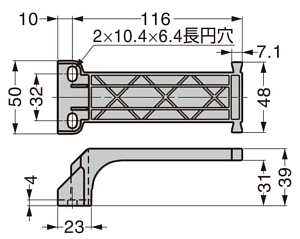 ランプ S-2022031-TP24 エアダンパーユニットS型受座 寸法図