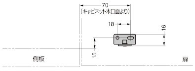 SCD-10-TV型 コンパクトソフトダウンステー 簡単取付タイプ 左側面取付の場合