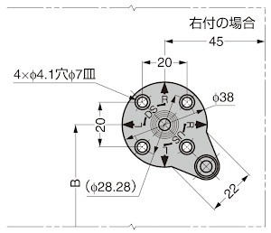 SDS-100型、SDS-C100型 ソフトダウンステー マウンティングプレートマウンティングプレートの取付方向