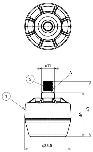 FRB型 簡易調整機能付きアジャスター 寸法図