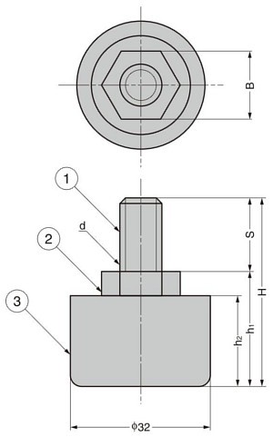 自動調整機能付 アジャスター SAJ型 寸法図