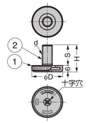 薄型アジャスター TG型 寸法図