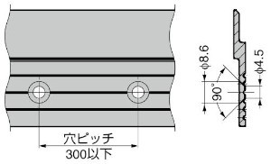 AUH型 パネル吊金具 推奨穴加工