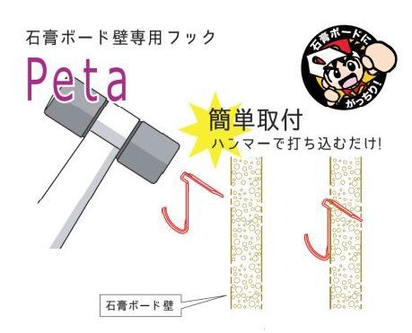 SOWA　Peta 石膏ボード 専用フック 取り付け方法