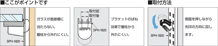 スガツネ工業/ランプ SPH-20 ステンレス鋼製棚受 ステンレス鋼製棚柱SPH型用 -金物から生活空間をかえる-  Web発注システム
