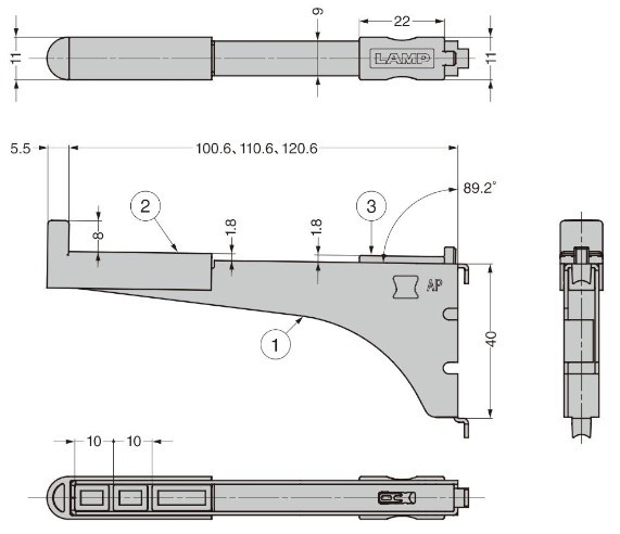 AP-FB120 アルミ製棚柱 AP-DM型用 寸法図