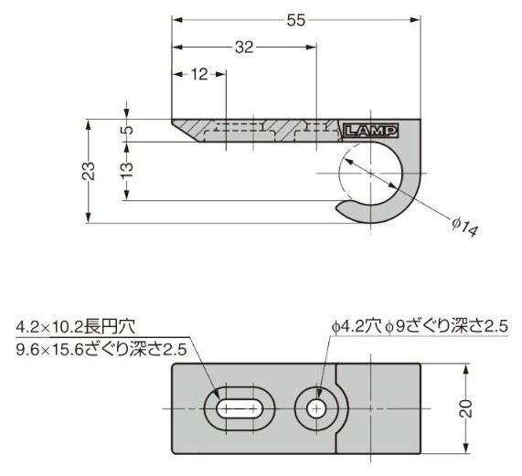 AP-FK20D 角度調整機能付棚受 寸法図